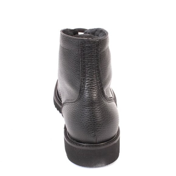 Giovanni Conti 7656 Black Leather Sheepskin Fur Lace-Up Ankle Boots - Picture 5 of 8